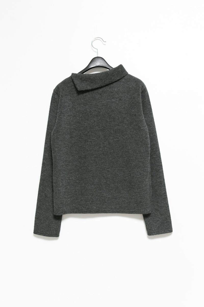bokashi unbal collar knit top(4colors)