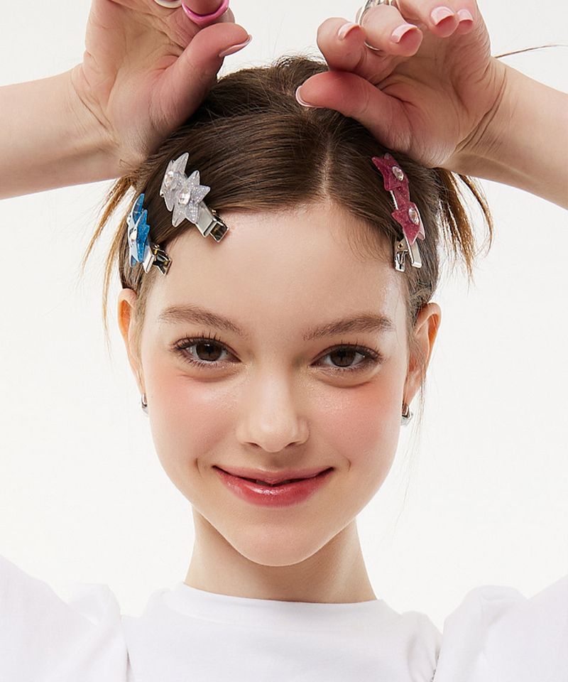Glitter Star Cubic Clip Hairpin