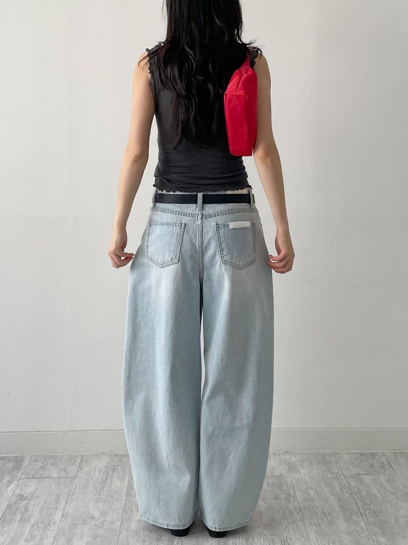 516 Washed Wide Denim Pants