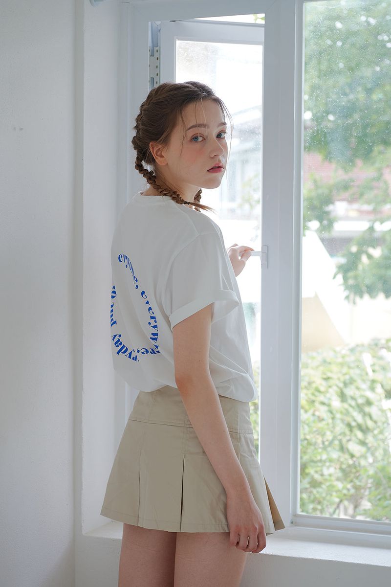 ROUND LOGO OVERSIZED T-SHIRTS_2COLORS