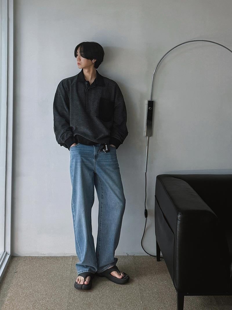 [A-P0047] フィニッシュワイドデニムパンツ (9色)