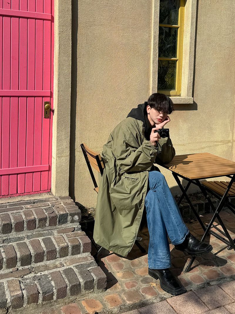 [Premium] Teflon MM Bag Pocket Long Coat (2color)