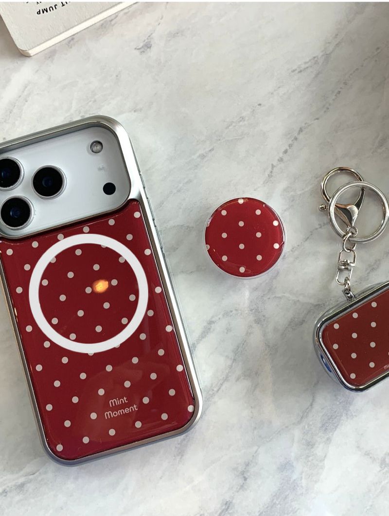 [MADE]レッドドット エポキシ シルバー MagSafe iPhoneケース