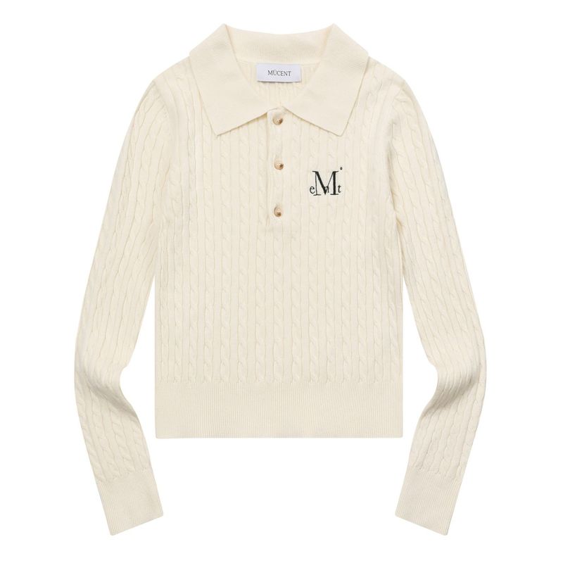 LEMELO COLLAR-NECK BUTTON CROP KNIT (3COLOR)