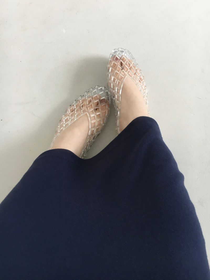 Mesh jelly cushion flat shoes (5c)