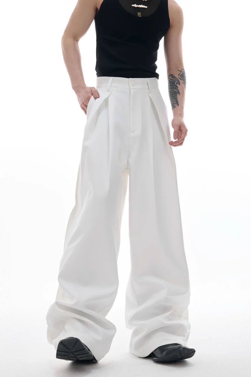 Embroidered Pleated Vintage Trousers