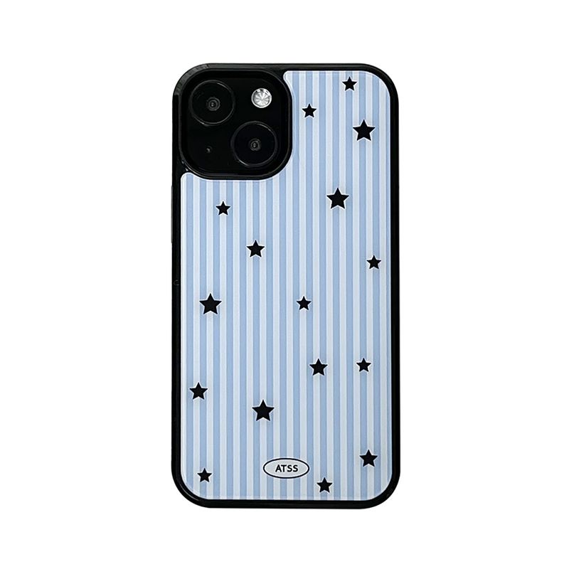 allthesamestudio(オールザセイムスタジオ)の「stripe star glossy glass bumper case (blue)(Smartphone Accessories)」