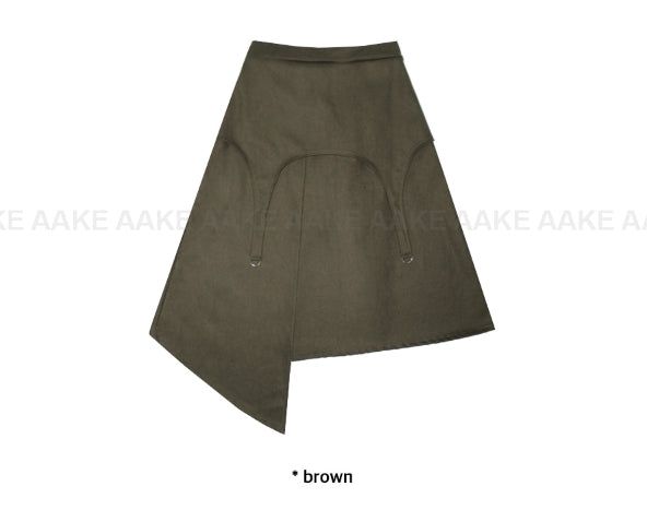 (WOOL) D-RING UNBALANCE SKIRT