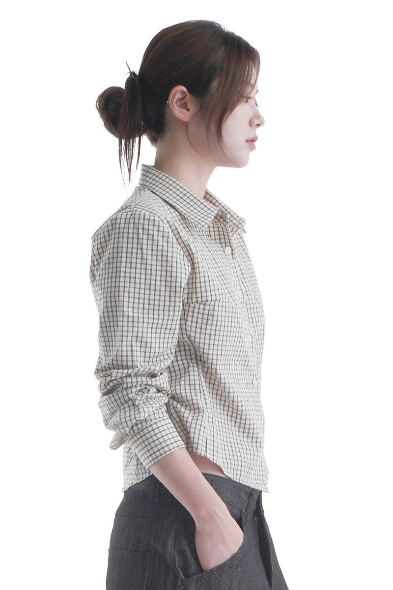  MINI CHECK CROP SHIRT