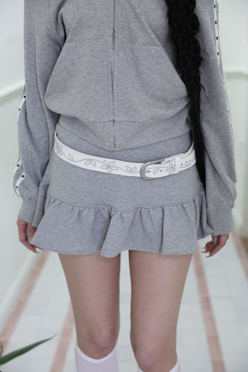Flower cubic belt (Black,White)