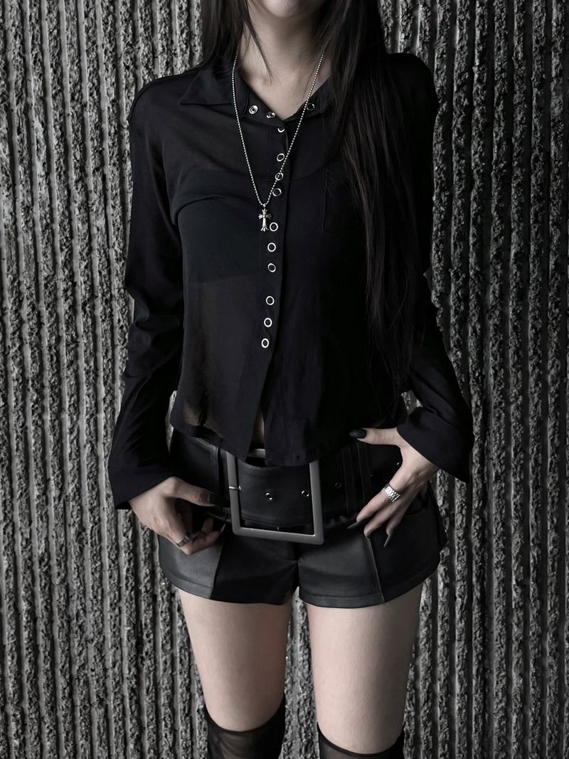 tint see-through layered shirt (2color)