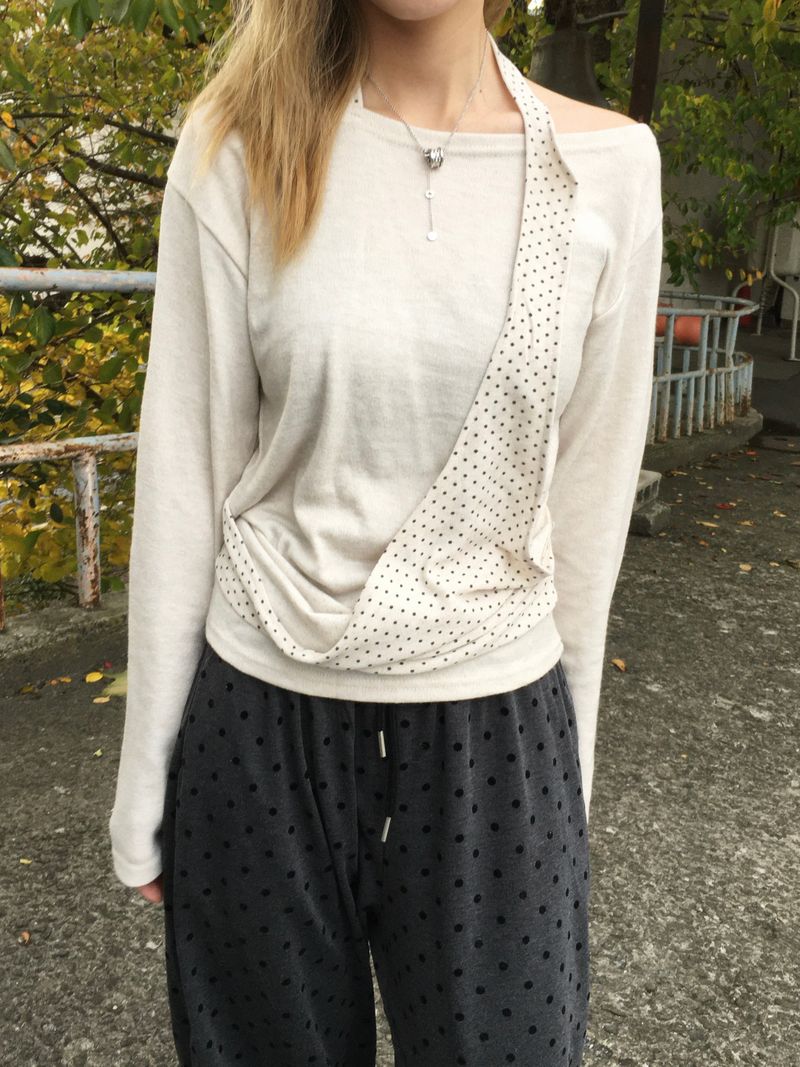 Kobe Dot Halter Neck Layered Tee (3c)
