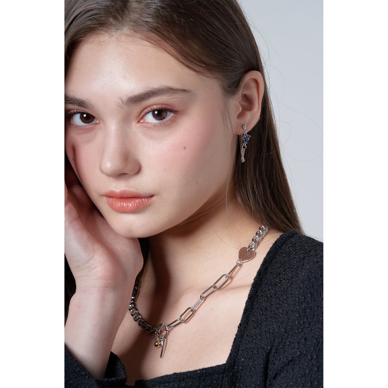 BLUE HEART JOIN EARRING