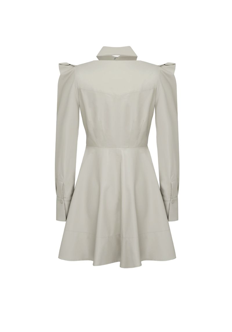 VEGAN LEATHER FLARED DRESS