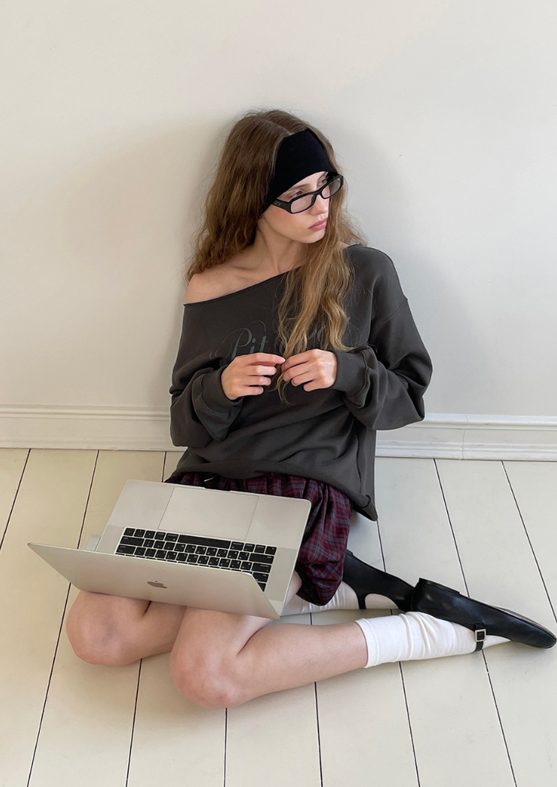 [MADE] Kiffini Boat Neck Printing Long Sleeve T-Shirt