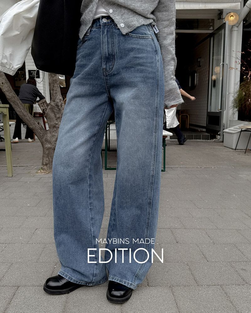 [MADE] Zen incision wide denim pants