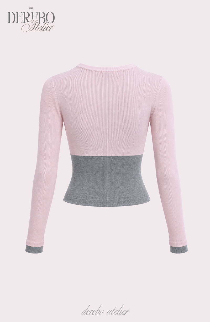 Rosy Moore Pink Gray Layered Tee