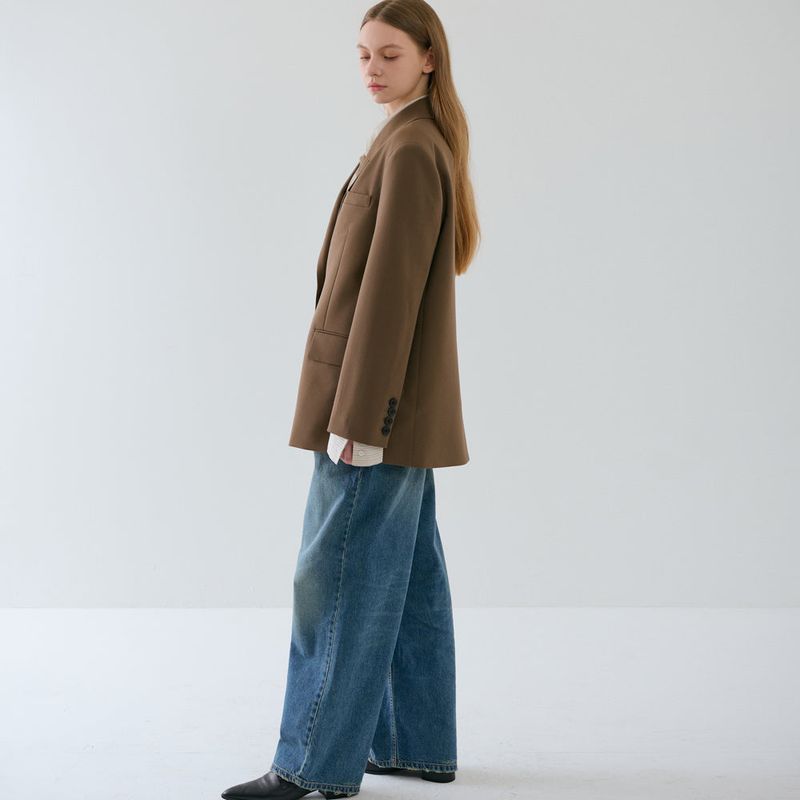 Over-sized Tailored Jacket_Brown