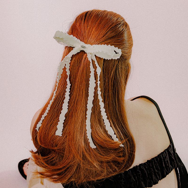 DOUBLE RIBBON HAIR PIN (IVORY)