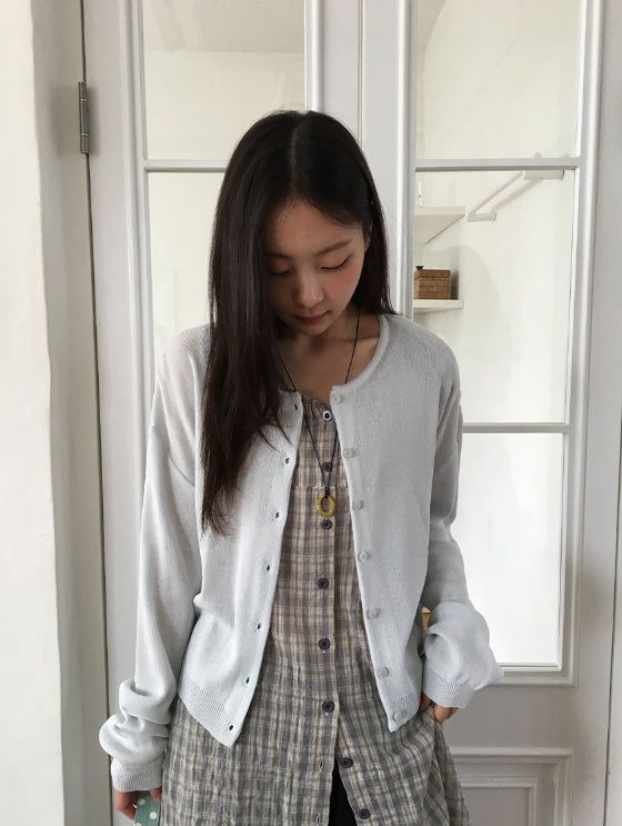 Use Check Puff Shirring Layered One Piece