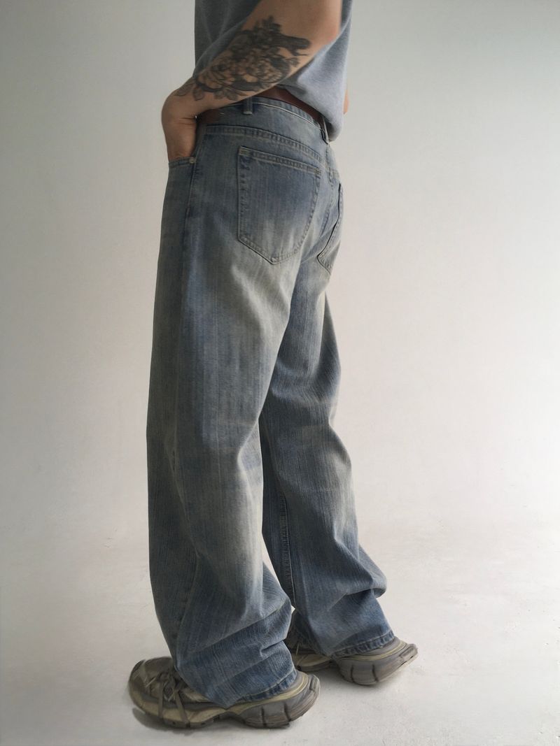 stripe curved denim(2colors)