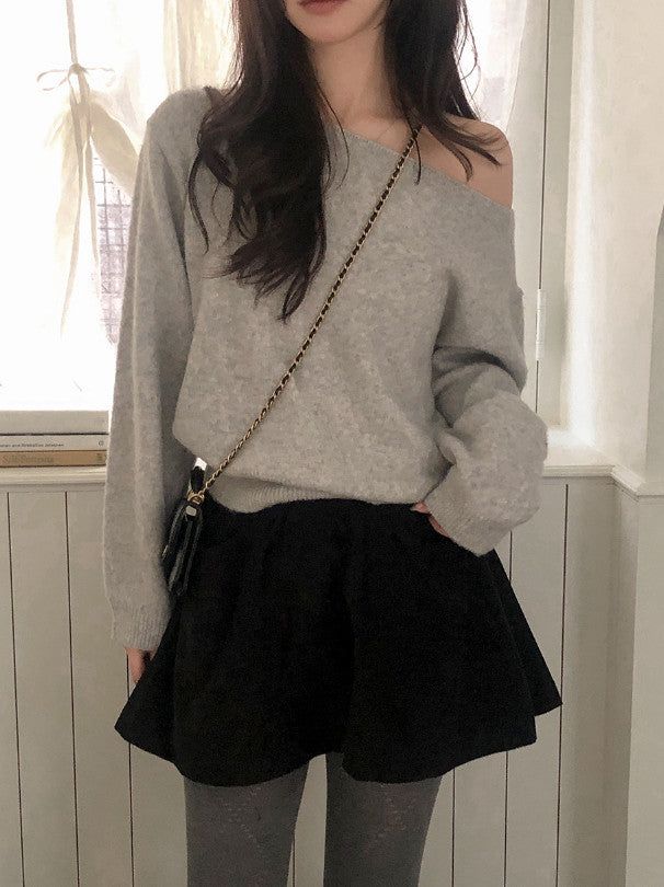 MN Daily Wool Off Shoulder Knit (4color)