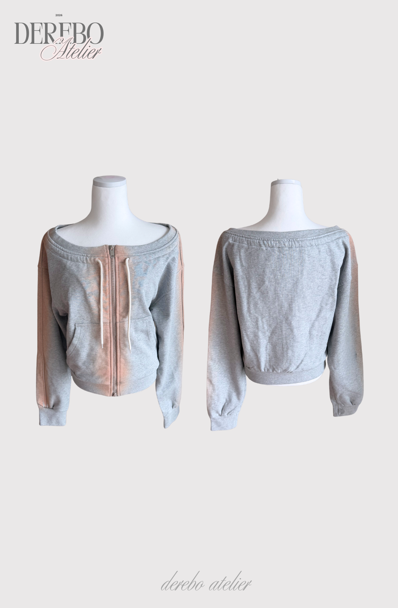 Gradient Off-Shoulder Zip-Up (PANTS)