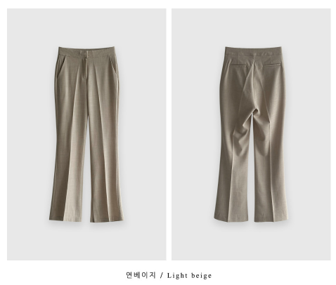 ピケサマーリネンスリットブーツカットスラックス / 2 colors