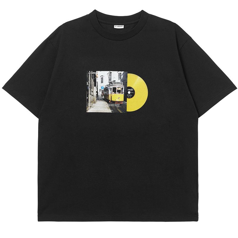 LE AREVEY（アルヴェイ）の「LE AREVEY LP COLLECTOR T-SHIRT BLACK / YELLOW（Tops）」