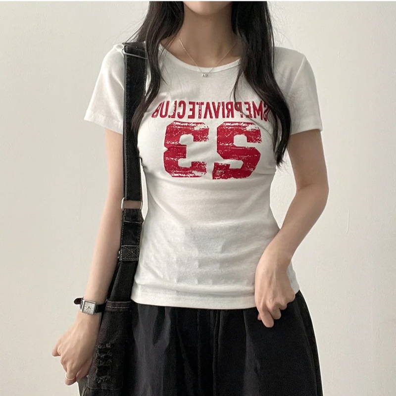 Rika number lettering short sleeve tee