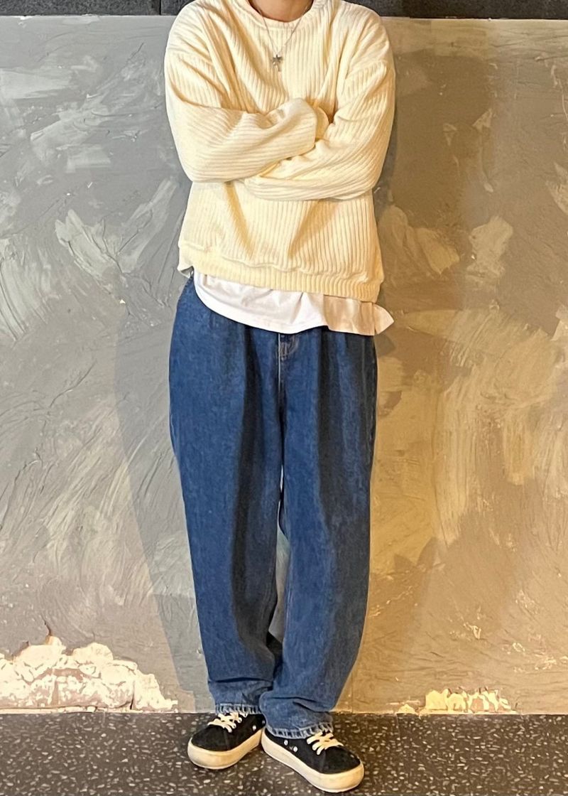 Velor ribbed man to man 4COLOR