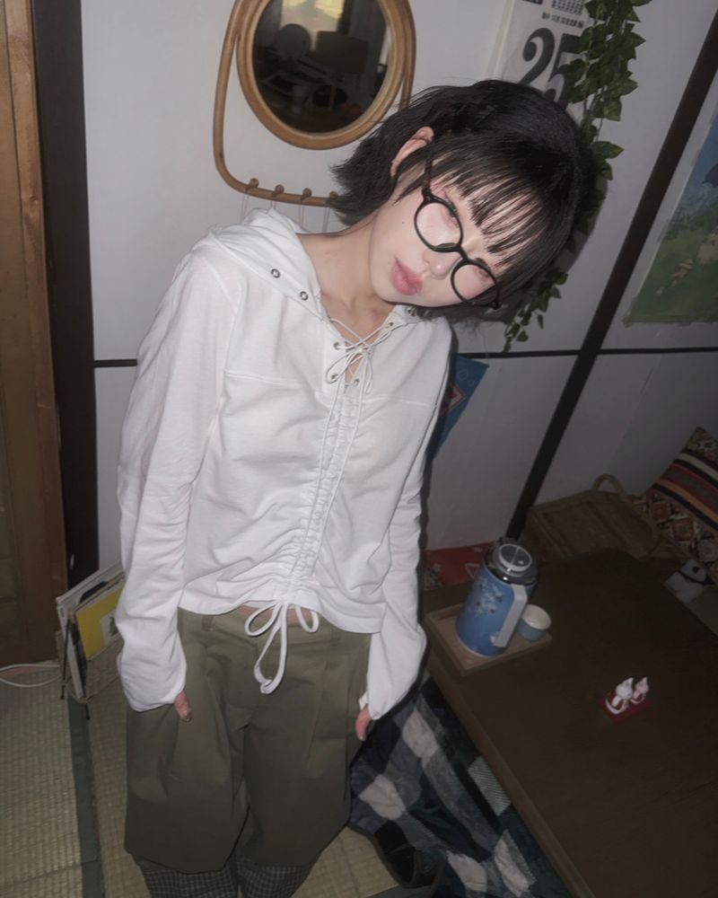 (3color) Check Roll-Up Wide Pintuck Pants