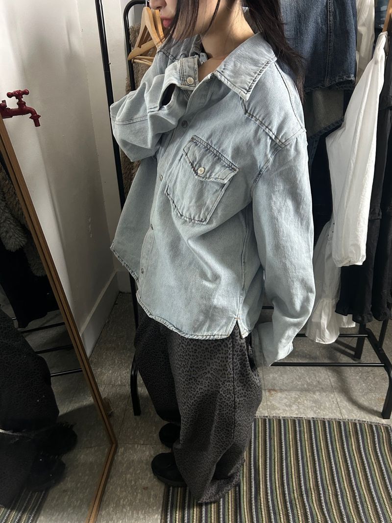 (2colors) vt washing west denim sh jacket
