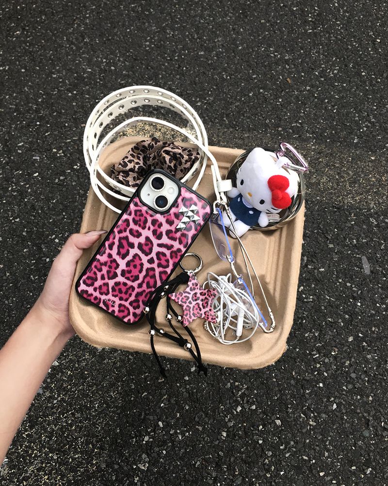[MADE] LEOPARD STUD phone case_Pink