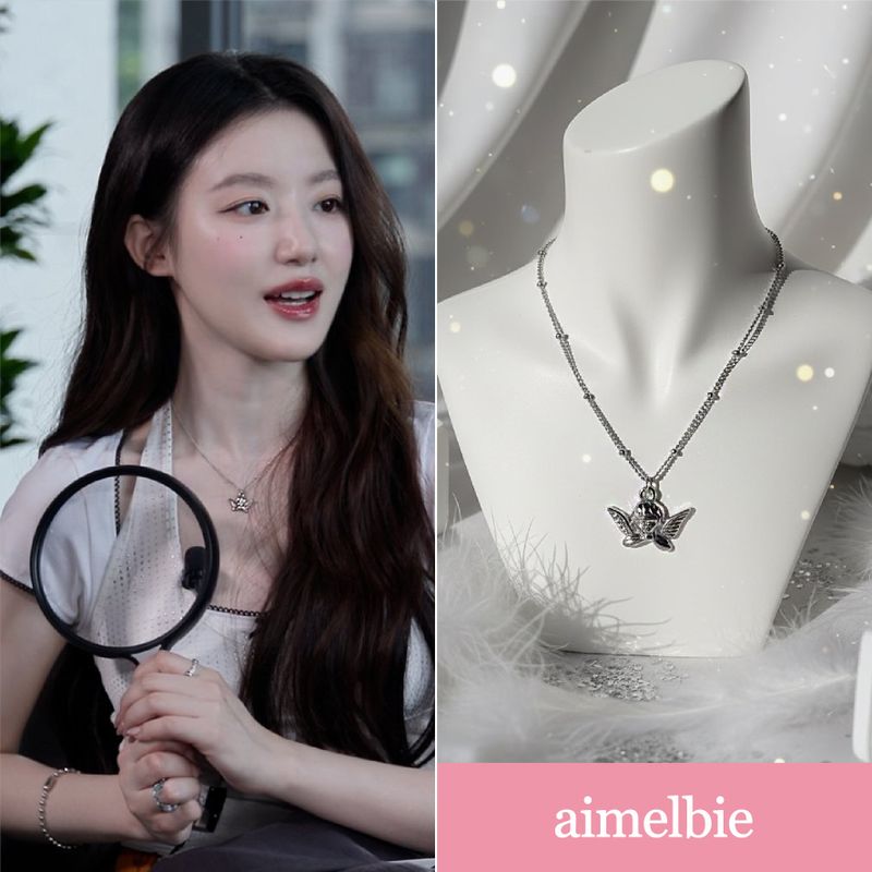 [IDLE Shuhua Necklace] プチエンジェルカラーボーンネックレス- シルバーカラー