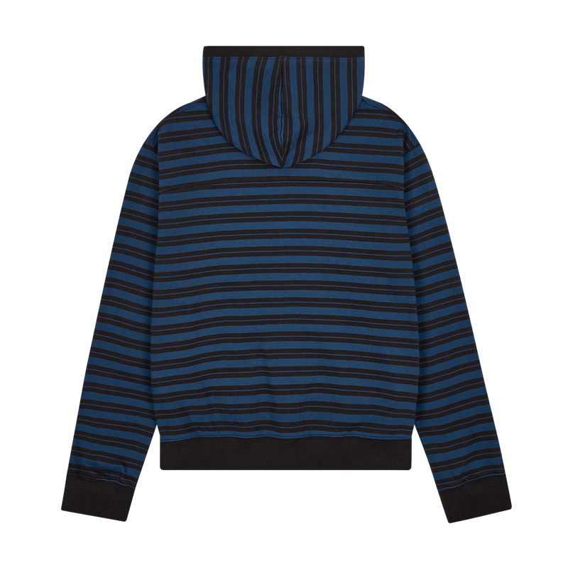 STRIPE HOODIE ZIPUP (NAVY/BLACK)