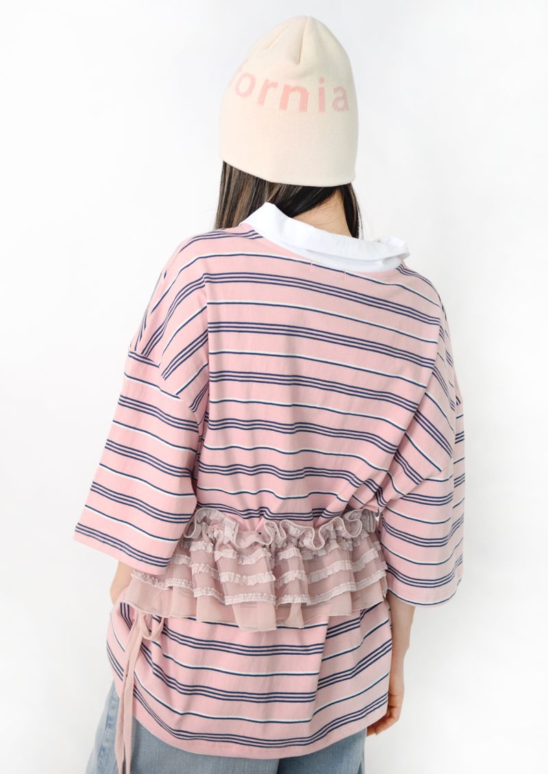 Sweet stripe collared tee(2colors)