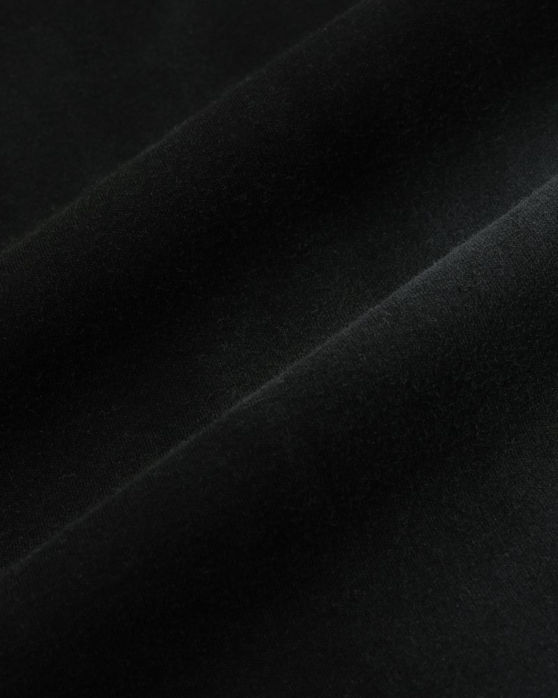 denim patch washing T-shirts [ black ]