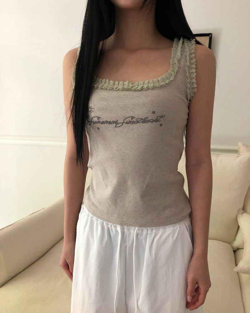 Taimi Cubic Lace Sleeveless Top