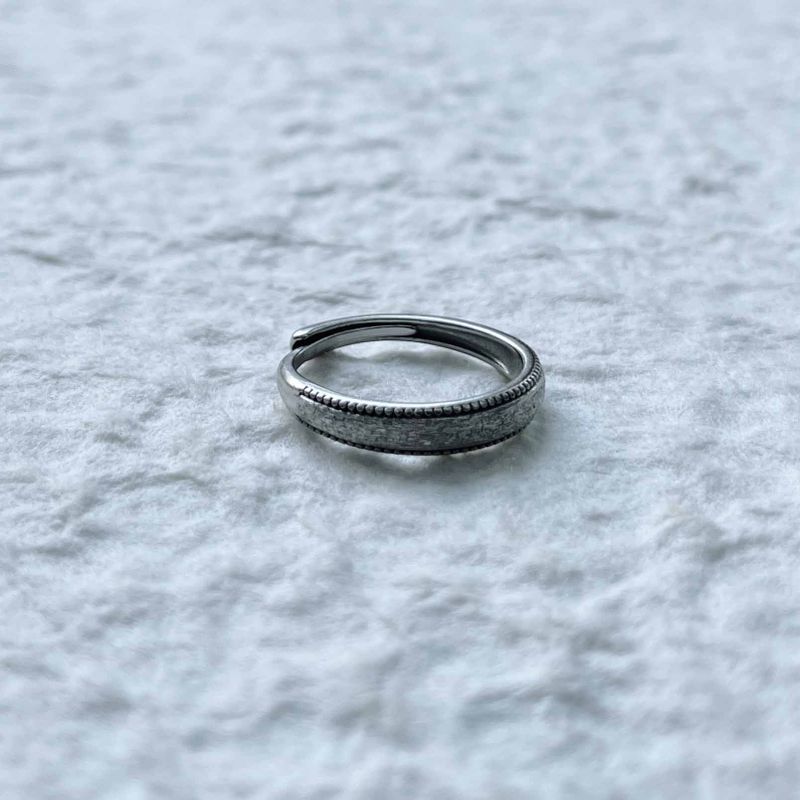 Beaded Edge Open Ring