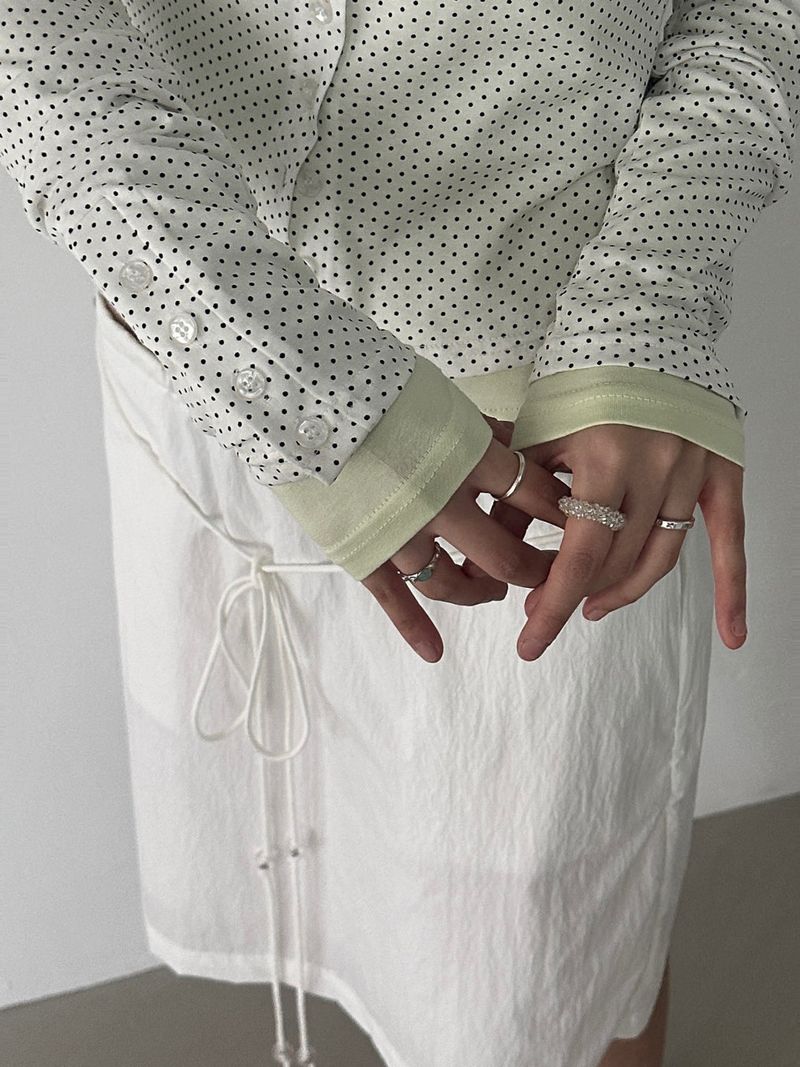 Polkadot Sheer Cardigan (Tenta, Dumble-washing) 2sizes