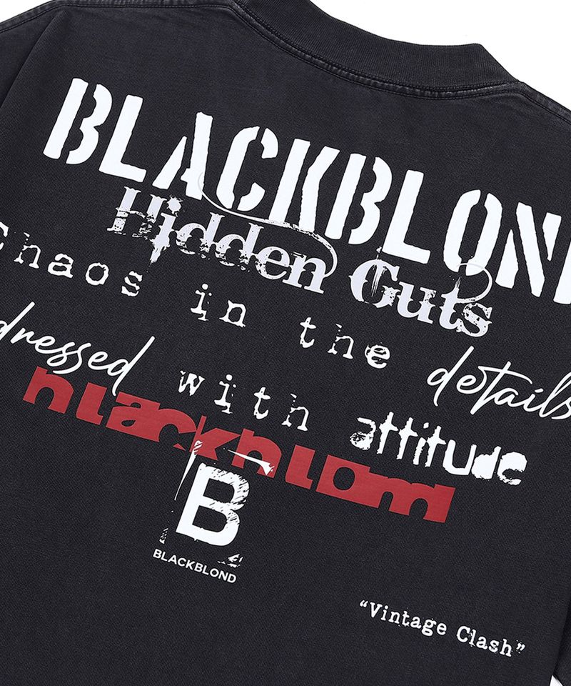 BBD ビンテージクラッシュピグメントTシャツ (ビンテージブラック)