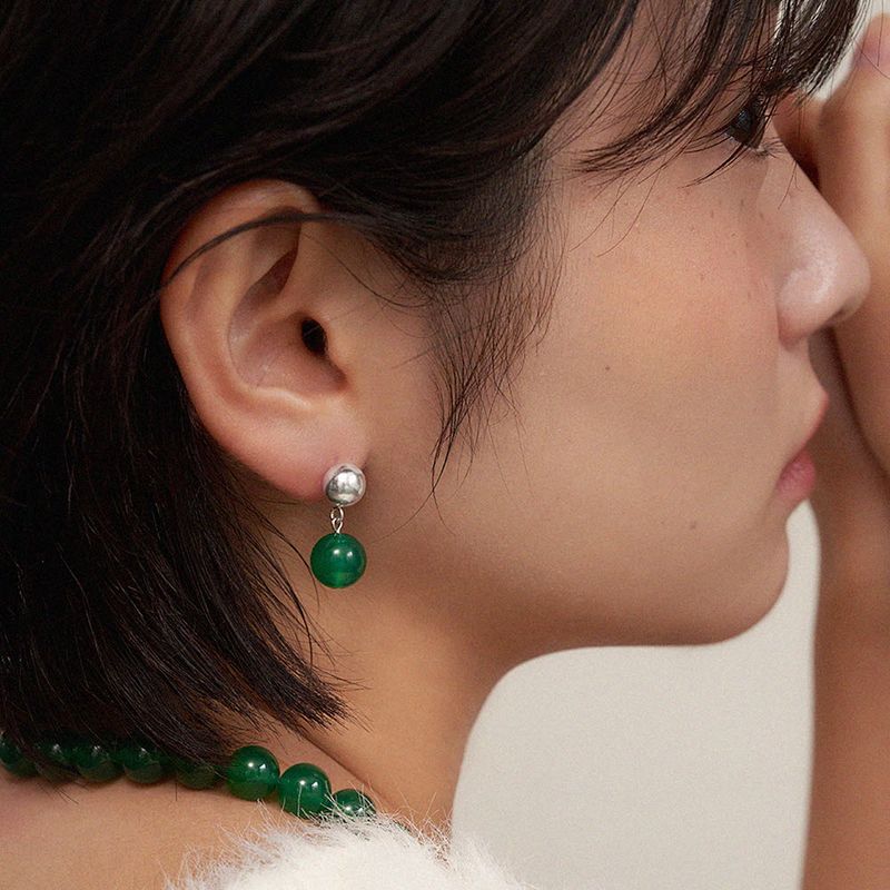 geegee(ジジ)の「green onyx ball earring(Accessories)」