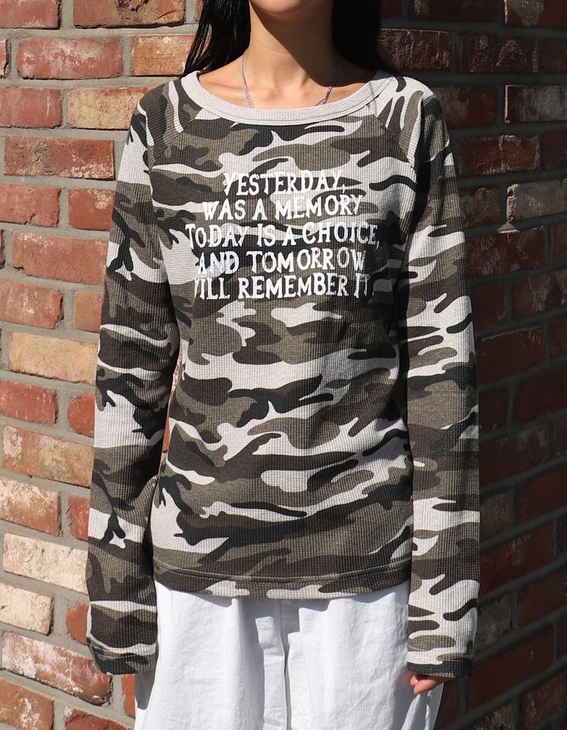 Yesterday ワッフル長袖（CAMO） WOMENS