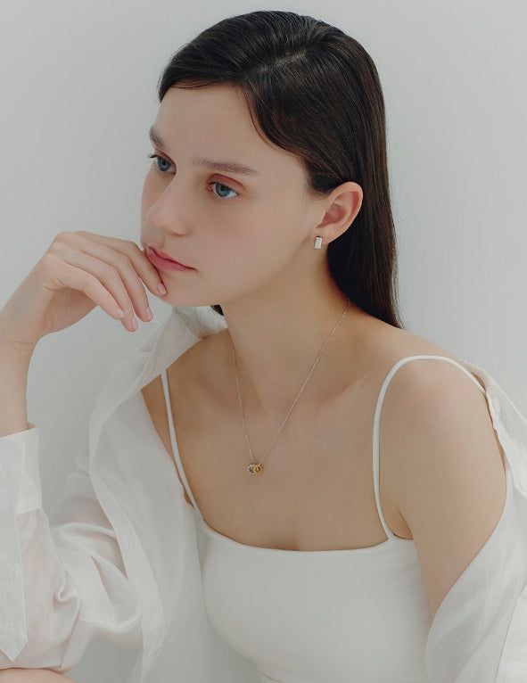 26SS★ [Premium Plating] Ice Block AB(C) Dual Link Necklace