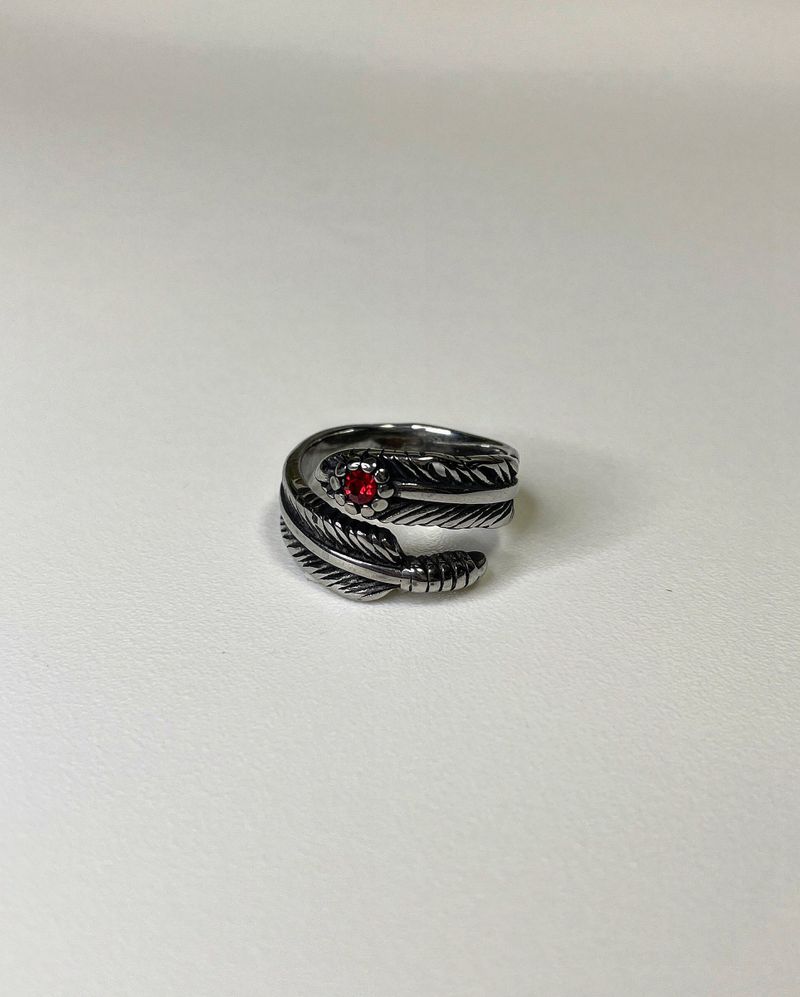 crystal feather ring