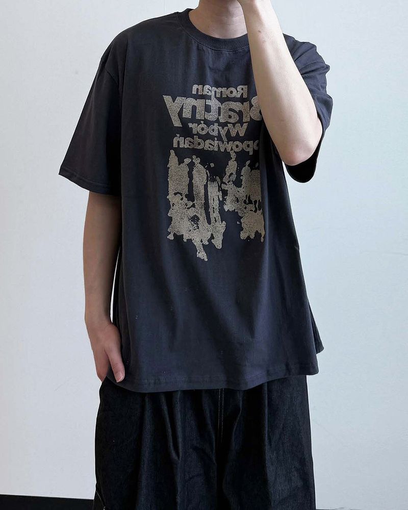Weaver Printing Oversized Half Sleeve Tee