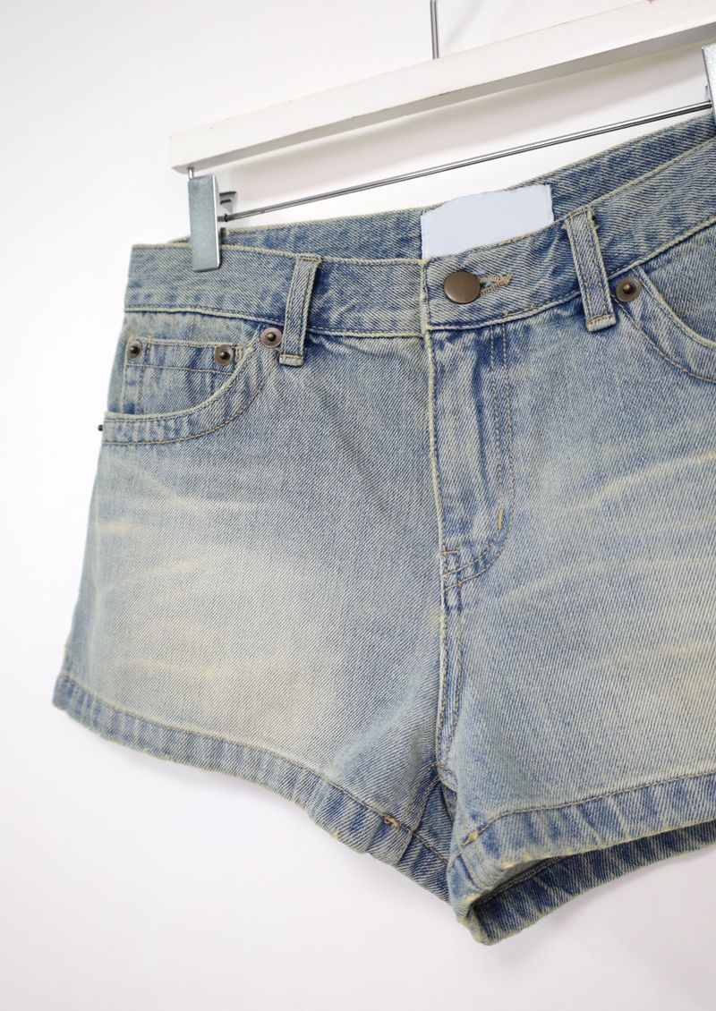 Basic Washed Short Denim Shorts