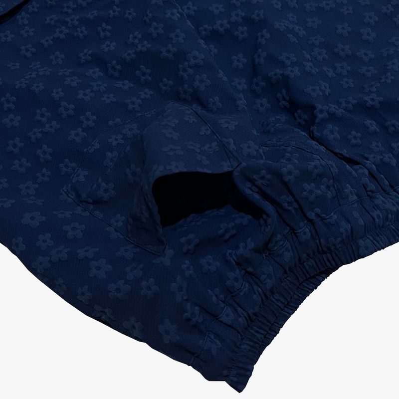 flower turn-up shorts_blue