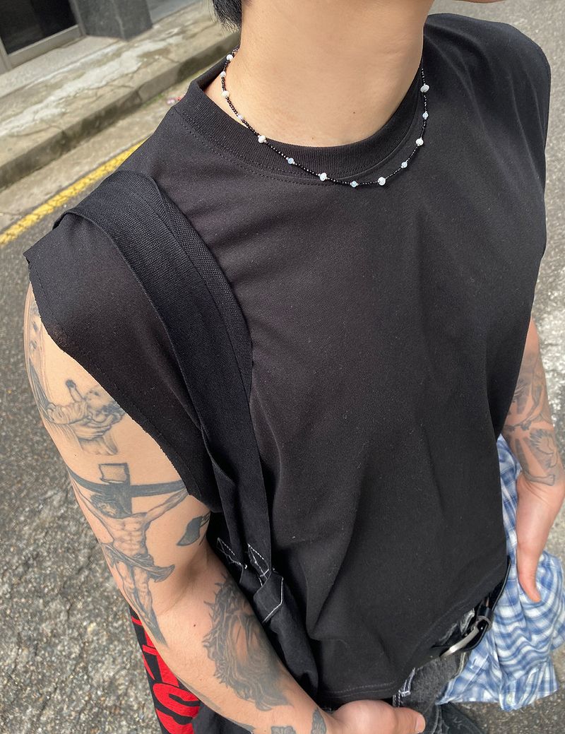 HOLY IN CODE（ホーリーインコード）の「No.1228 black & white beads necklace（Accessories）」